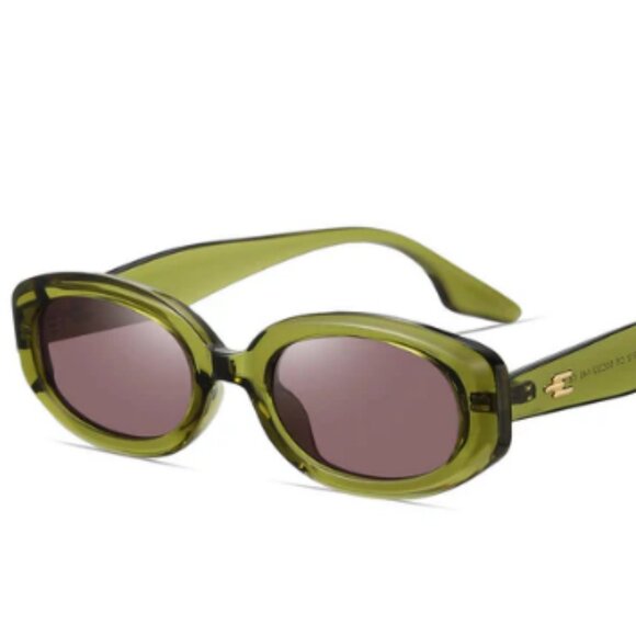 Fozono Polarized Sunglasses for Women Men Classic Retro Green Oval - Picture 1 of 4